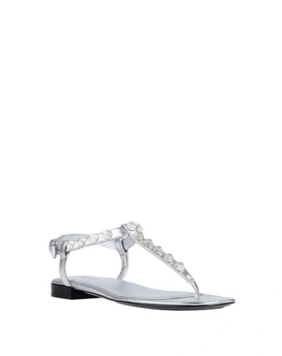 Shop Balenciaga Flip Flops In Silver