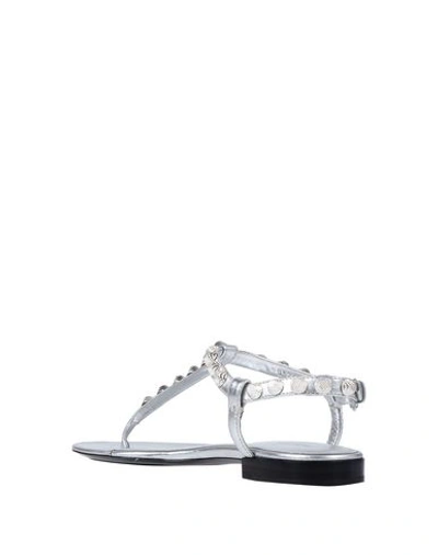 Shop Balenciaga Flip Flops In Silver