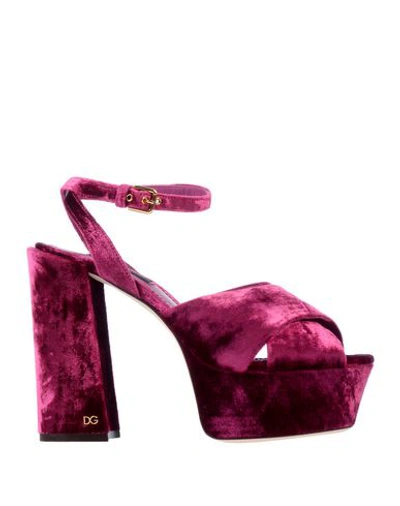 Shop Dolce & Gabbana Sandals In Light Purple