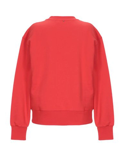 Shop Sportmax Woman Sweatshirt Red Size S Cotton, Polyamide, Elastane