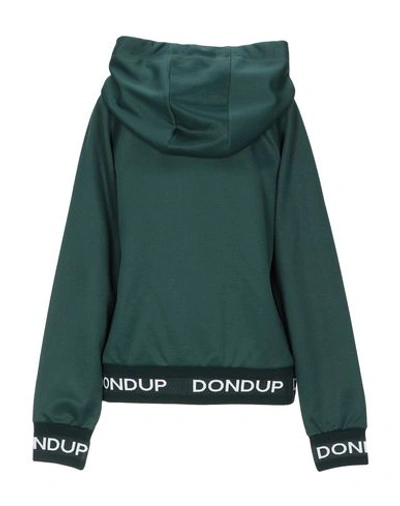 Shop Dondup Woman Sweatshirt Emerald Green Size Xs Polyester, Cotton, Elastane