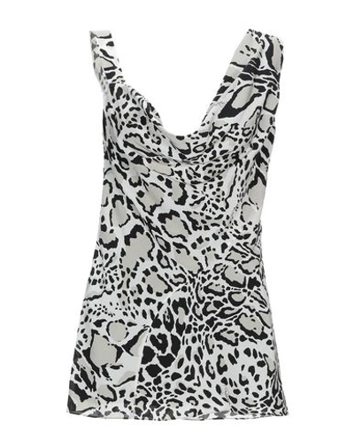 Shop Roberto Cavalli Woman Top Light Grey Size 8 Silk