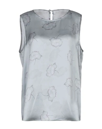 Shop Armani Collezioni Tops In Grey