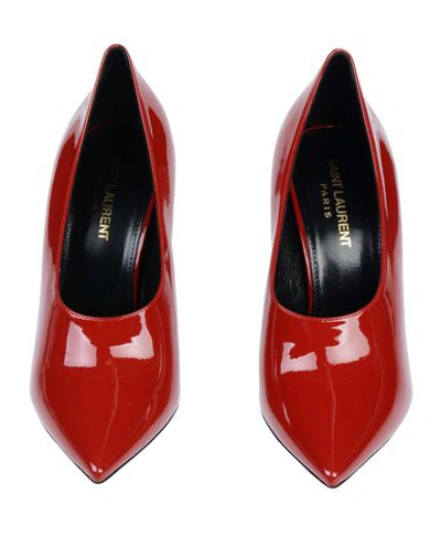 Shop Saint Laurent Woman Pumps Red Size 9 Soft Leather