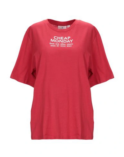 Shop Cheap Monday T-shirt In Red