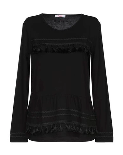 Shop Blugirl Folies Blugirl Blumarine Woman T-shirt Black Size 4 Viscose, Elastane