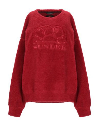 Shop Sundek Woman Sweatshirt Red Size Xxl Polyester, Acrylic