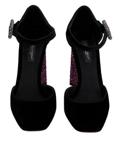 Shop Dolce & Gabbana Woman Pumps Black Size 6.5 Viscose, Silk