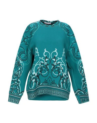 Shop Versace Sweatshirt In Deep Jade