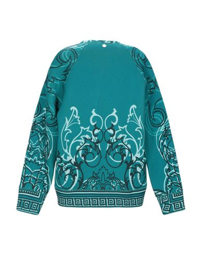 Shop Versace Sweatshirt In Deep Jade
