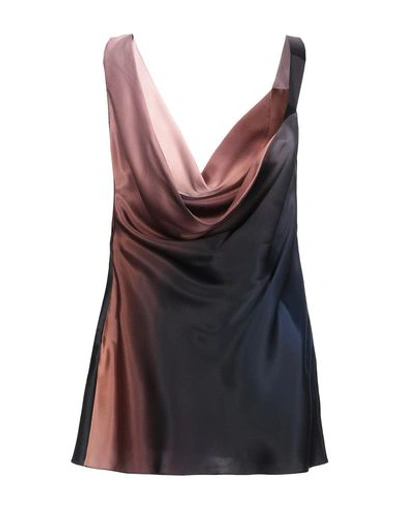 Shop Roberto Cavalli Silk Top In Cocoa