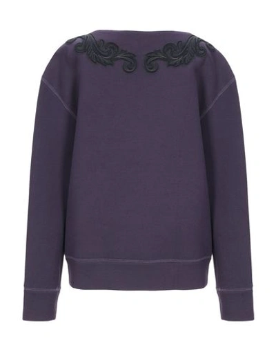 Shop Versace Sweatshirt In Dark Purple