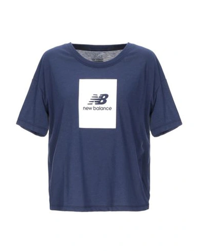 Shop New Balance T-shirt In Dark Blue