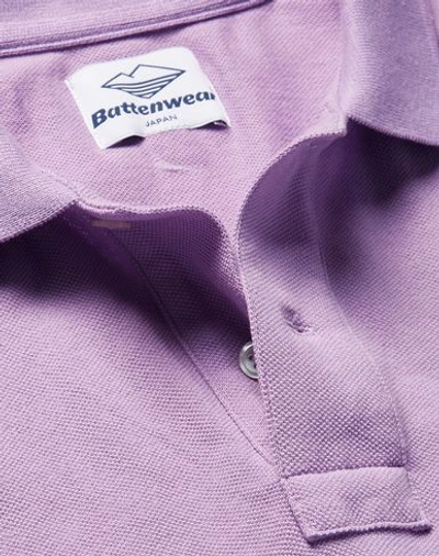 Shop Battenwear Polo Shirt In Lilac