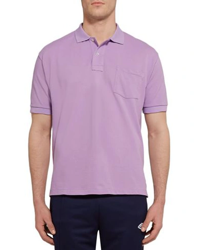 Shop Battenwear Polo Shirt In Lilac