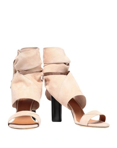 Shop Iro Woman Sandals Sand Size 6 Soft Leather In Beige