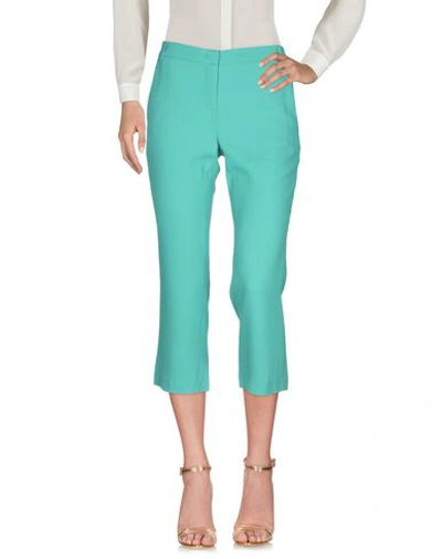 Shop Pinko Cropped Pants & Culottes In Green