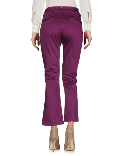 Shop Liu •jo Cropped Pants In Purple