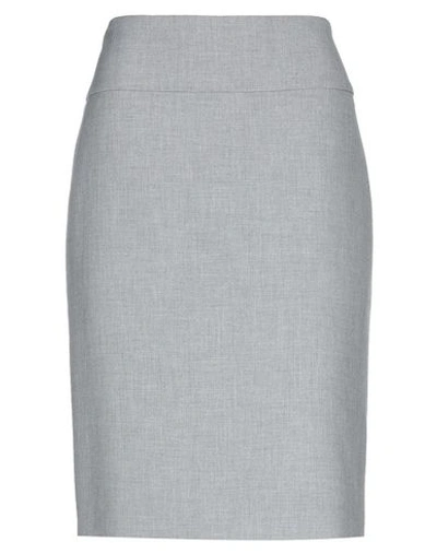 Shop Peserico Woman Mini Skirt Light Grey Size 12 Polyester, Viscose, Cotton, Elastane