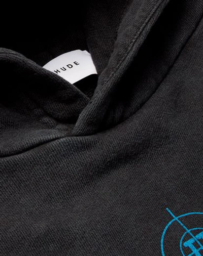 Shop Rhude Hooded Sweatshirt In Black