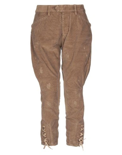 Shop Dsquared2 Cropped Pants In Khaki