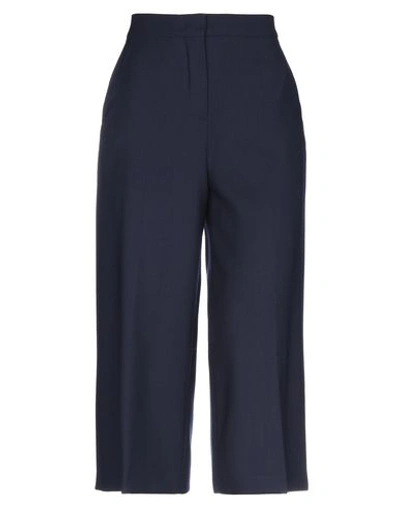 Shop Max Mara Cropped Pants & Culottes In Dark Blue