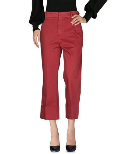 Dondup Cropped Pants In Red