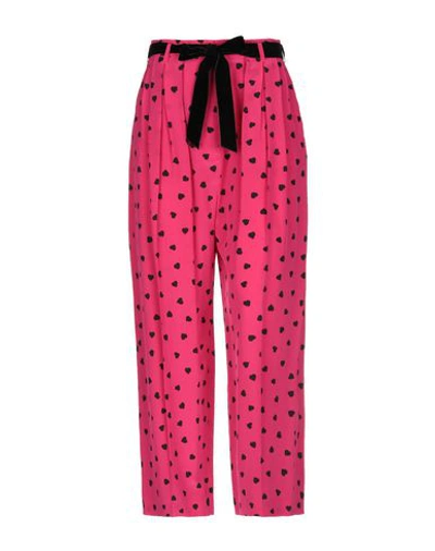 Shop Valentino Garavani Woman Pants Fuchsia Size 8 Silk, Polyamide In Pink