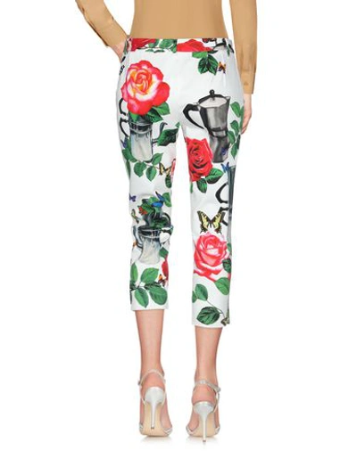 Shop Dolce & Gabbana Woman Cropped Pants White Size 0 Cotton, Elastane