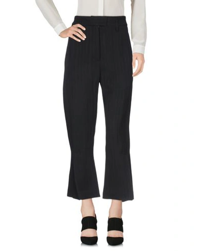 Shop Ann Demeulemeester Cropped Pants & Culottes In Black