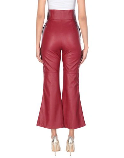 Shop Sara Battaglia Woman Pants Burgundy Size 4 Viscose, Polyurethane In Red