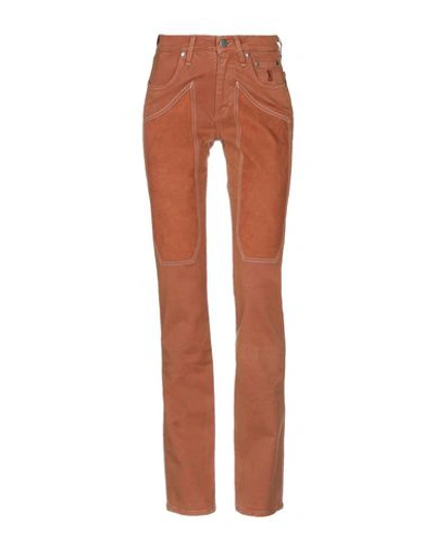 Shop Jeckerson Casual Pants In Brown
