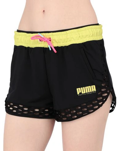 Shop Puma X Sophia Webster Puma X Sophia Shorts Woman Shorts & Bermuda Shorts Black Size S Polyester, Ela