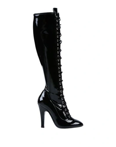 Shop Moschino Knee Boots In Black