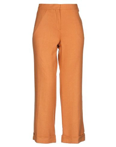 Shop Boglioli Cropped Pants & Culottes In Orange