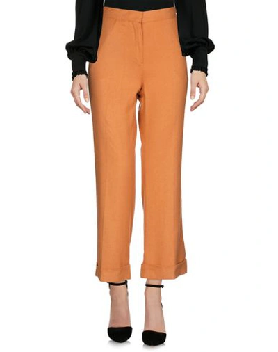 Shop Boglioli Cropped Pants & Culottes In Orange