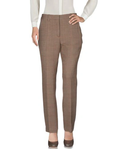 Shop Off-white Woman Pants Khaki Size 6 Viscose, Virgin Wool In Beige