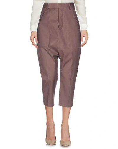 Shop Rick Owens Cropped Pants & Culottes In Cocoa