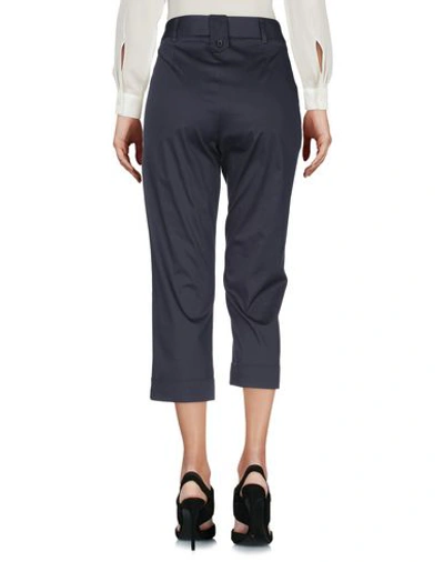 Shop Aquascutum Cropped Pants & Culottes In Dark Blue