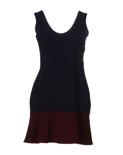 Shop Victoria Beckham Short Dress In Dark Blue