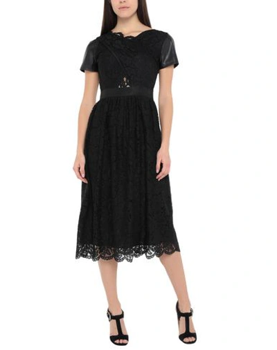 Shop Atos Lombardini Midi Dress In Black