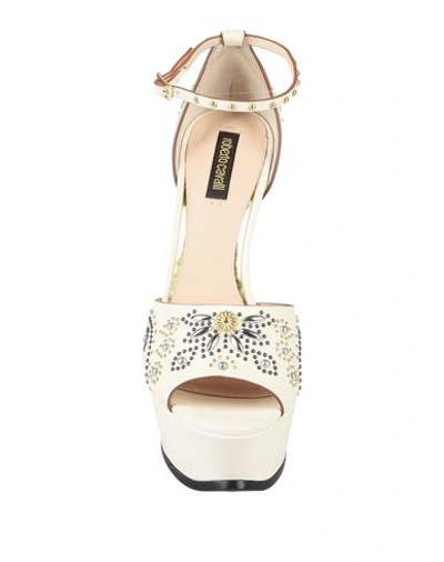 Shop Roberto Cavalli Sandals In Ivory