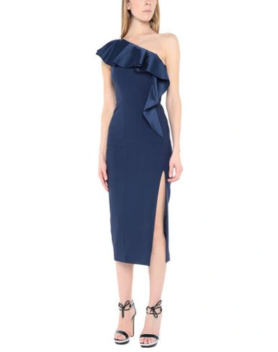 Shop Michael Kors Midi Dresses In Dark Blue