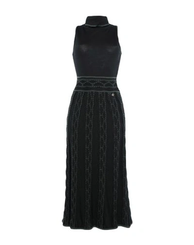 Shop Versace Midi Dress In Black