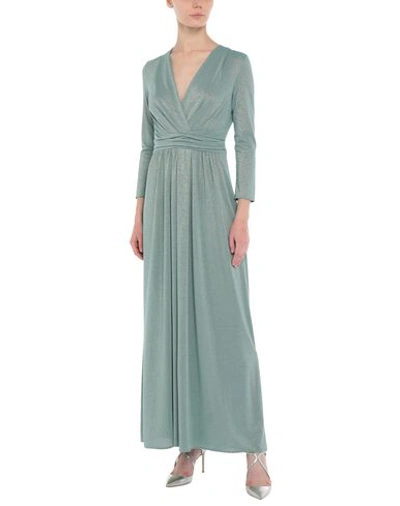 Shop Atos Lombardini Long Dress In Light Green