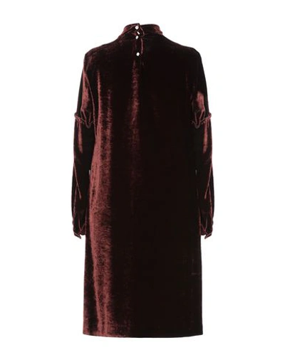 Shop Guglielminotti Woman Mini Dress Dark Brown Size 4 Viscose, Silk