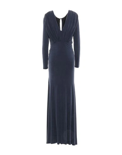 Shop Atos Lombardini Long Dress In Dark Blue