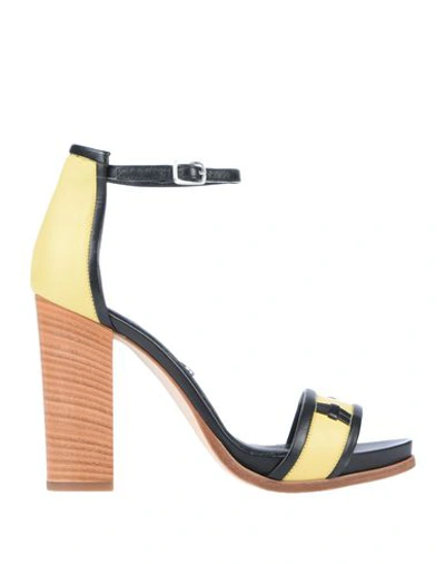 Shop Alberto Fermani Sandals In Yellow