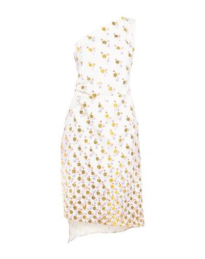 Shop Peter Pilotto Woman Midi Dress White Size 6 Polyester, Elastane