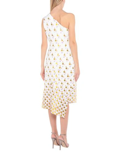 Shop Peter Pilotto Woman Midi Dress White Size 6 Polyester, Elastane
